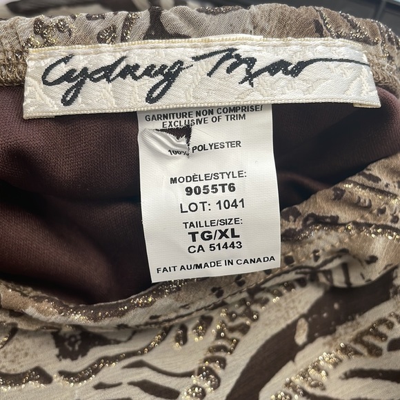 Vintage Cydney Mar Sheer Skirt, Shades of Brown, Touch of Gold, SZ XL - Picture 4 of 9